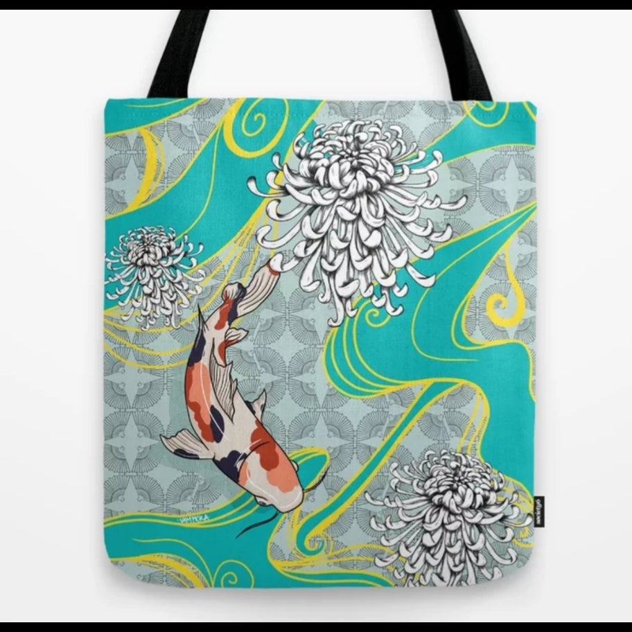 Zen Koi Fish Tote Bag VampKira Art